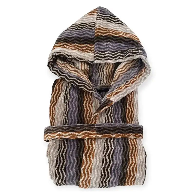 Accappatoio in spugna con cappuccio CARRARA Parigi brown