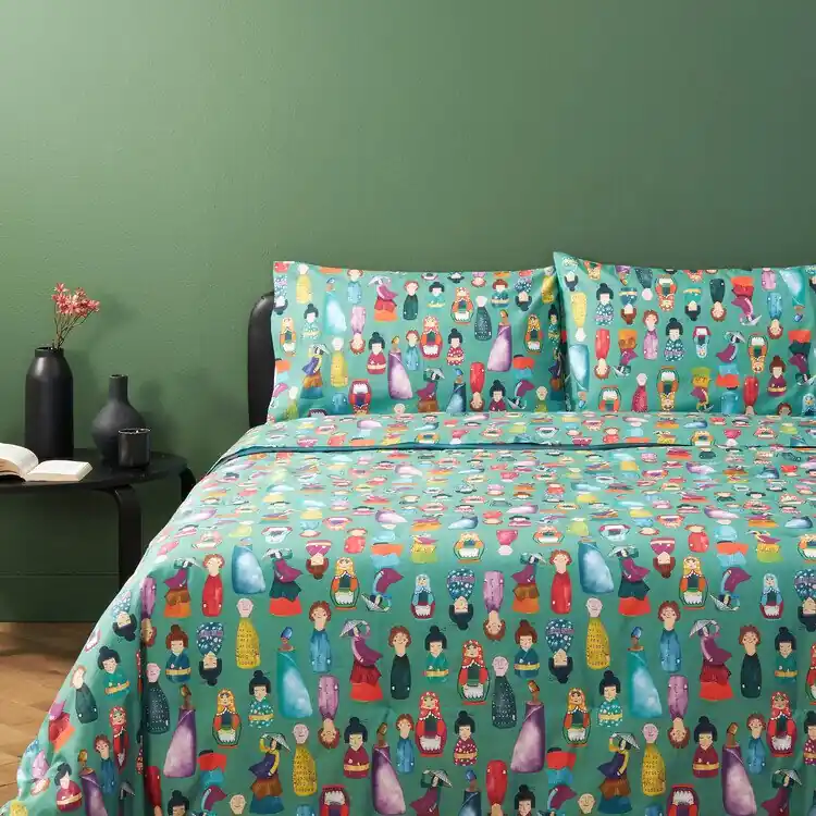 Lenzuola Bassetti in cotone matrimoniale Bassetti DOLLY verde