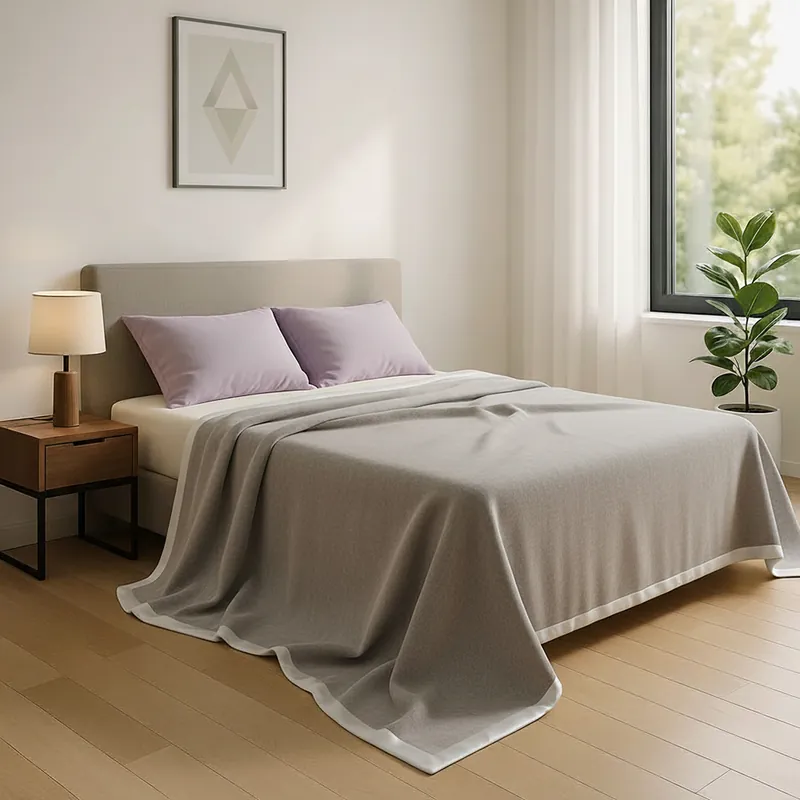 Coperta invernale 50% lana 50% cashmere 250x220 Co.Bi. FRIDA greige
