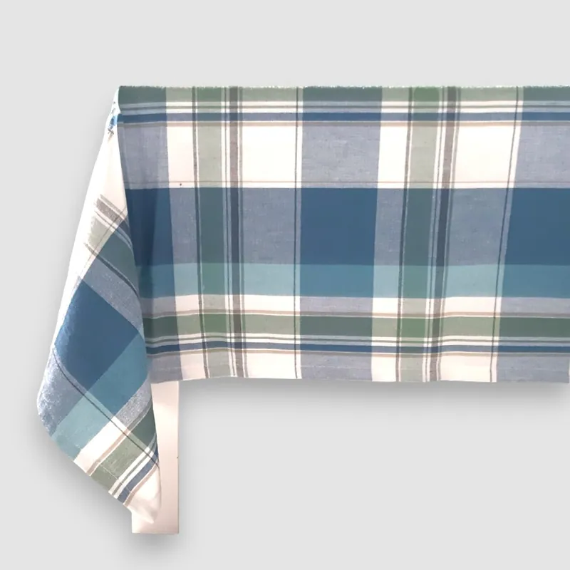 Tovaglia rettangolare in cotone tinto in filo BRETTON blu