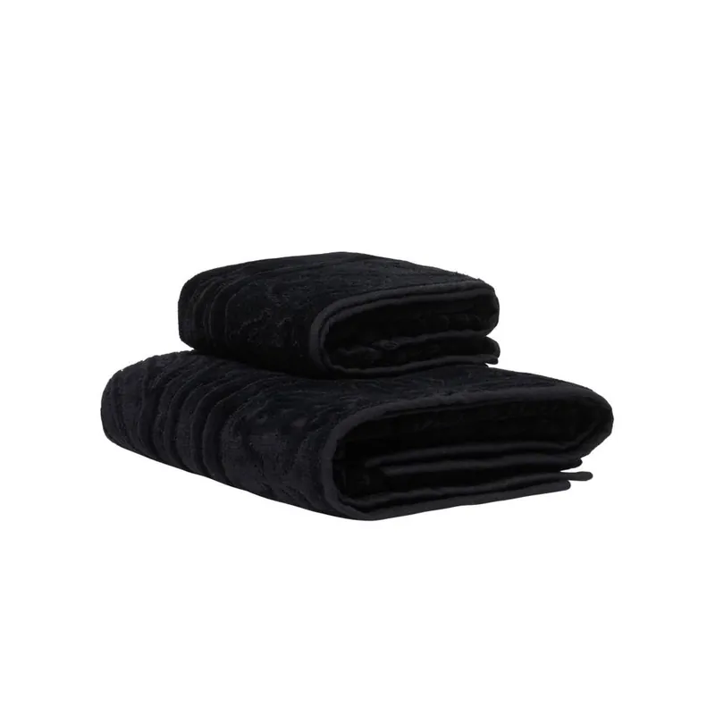 Set asciugamani 1+1 asciugamano viso e ospite ROBERTO CAVALLI Okapi nero