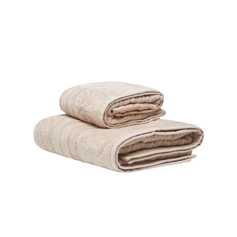 Set asciugamani 1+1 asciugamano viso e ospite ROBERTO CAVALLI Okapi beige