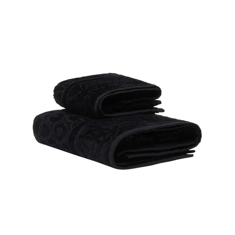 Set bagno 1+1 asciugamano viso e ospite ROBERTO CAVALLI Jaguar nero