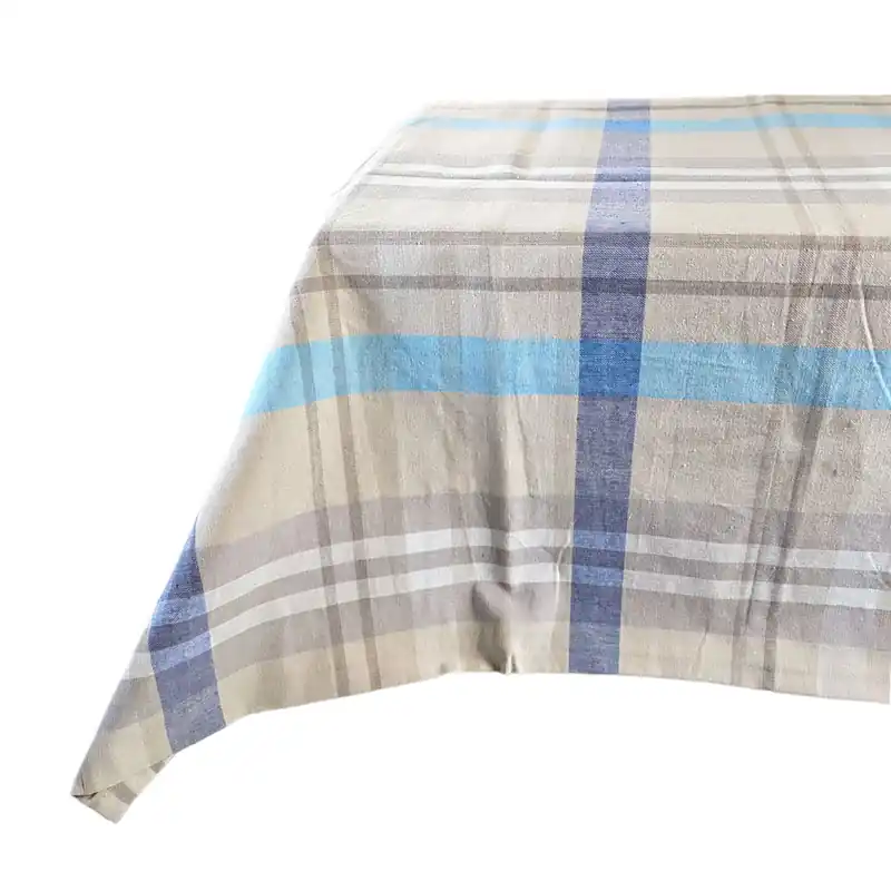 Tovaglia rettangolare in cotone tinto in filo STUART sabbia da 180 a 320cm
