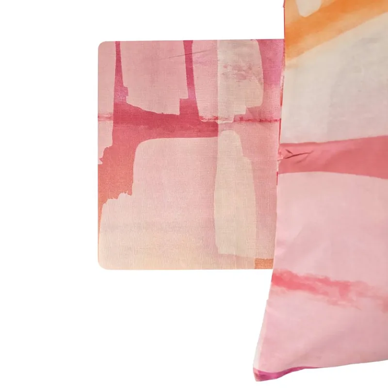 Lenzuola completo in cotone Bassetti Layers rosa multicolor