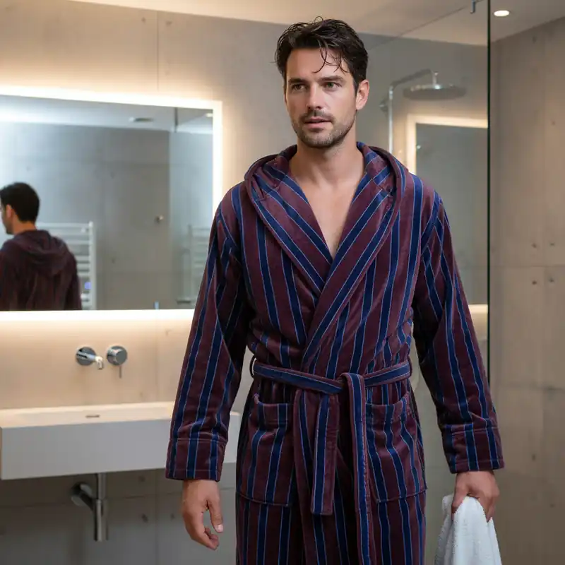Accappatoio Uomo in Spugna con Cappuccio PRETTI – Lord Barolo
