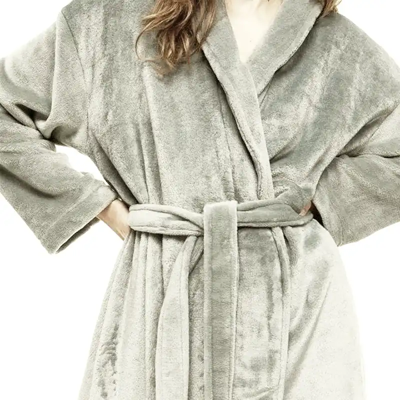 Vestaglia unisex con cintura ABIGAIL Super Soft perla