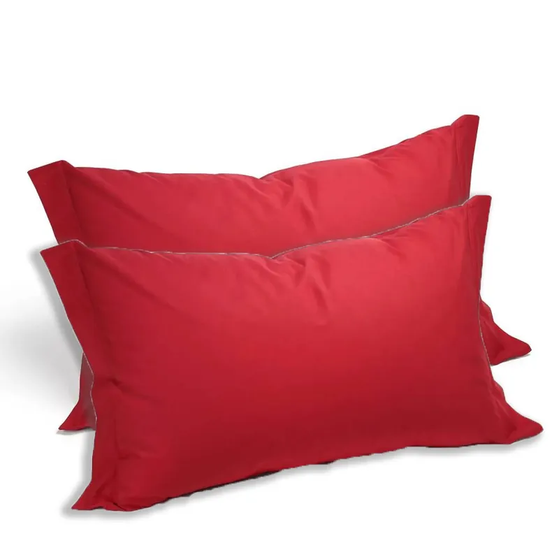 Coppia di federe in puro cotone tinta unita ISTAR rosso