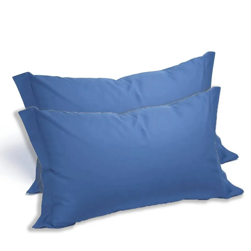 Coppia di federe in puro cotone tinta unita ISTAR bluette