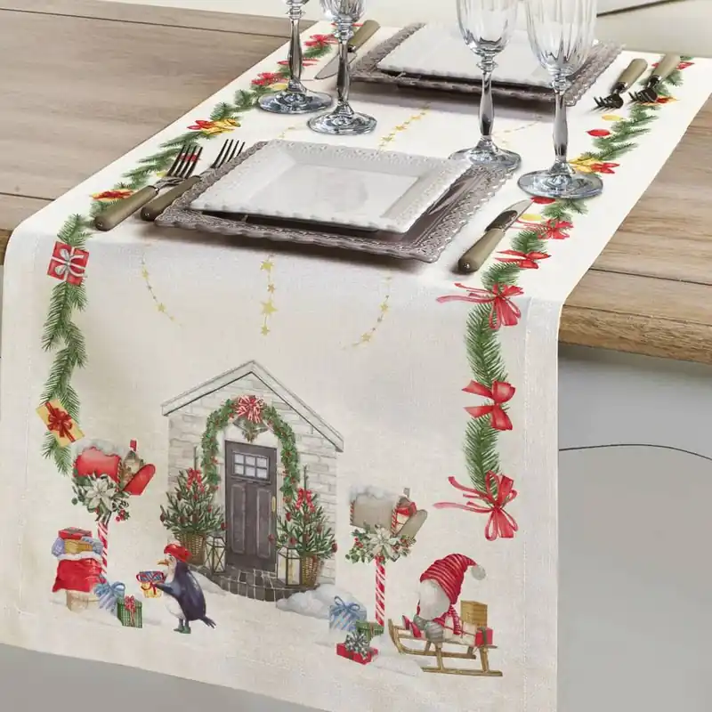 Runner Natalizio in cotone 50x150 TESSITURA RANDI Village Natale