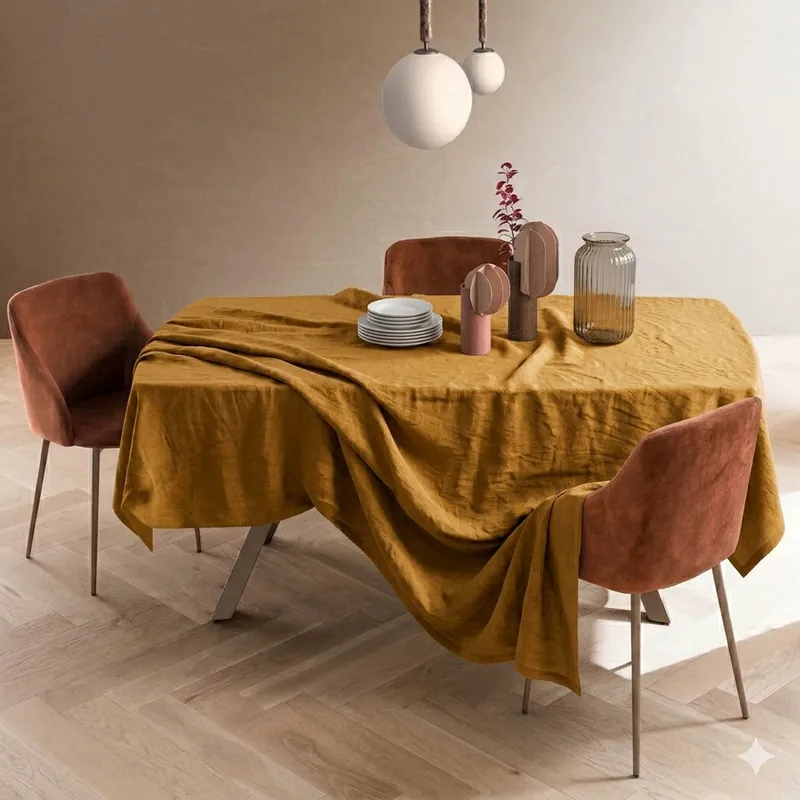 Tovaglia in puro lino VALLESUSA Mida indienne tinto in capo