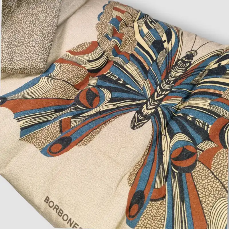 Plaid da divano Borbonese imbottito 140x180 cm Papillon blue