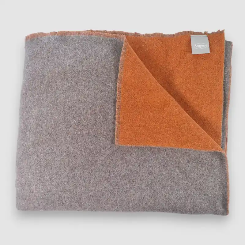 Coperta in lana merinos Matrimoniale SOMMA GLAMOUR terra