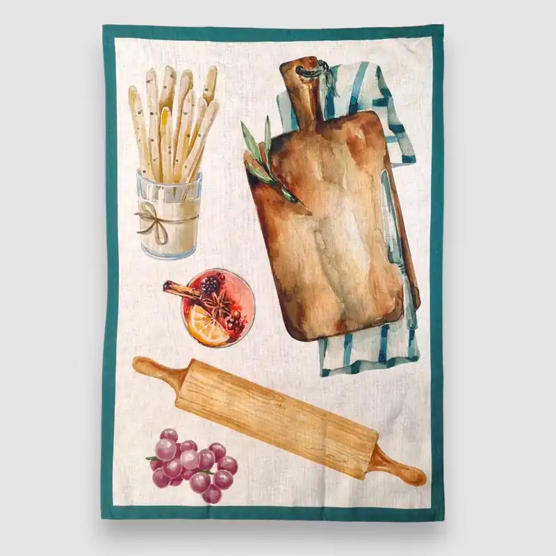 Strofinaccio Cucina canovaccio puro cotone MATTARELLO colore mistolino