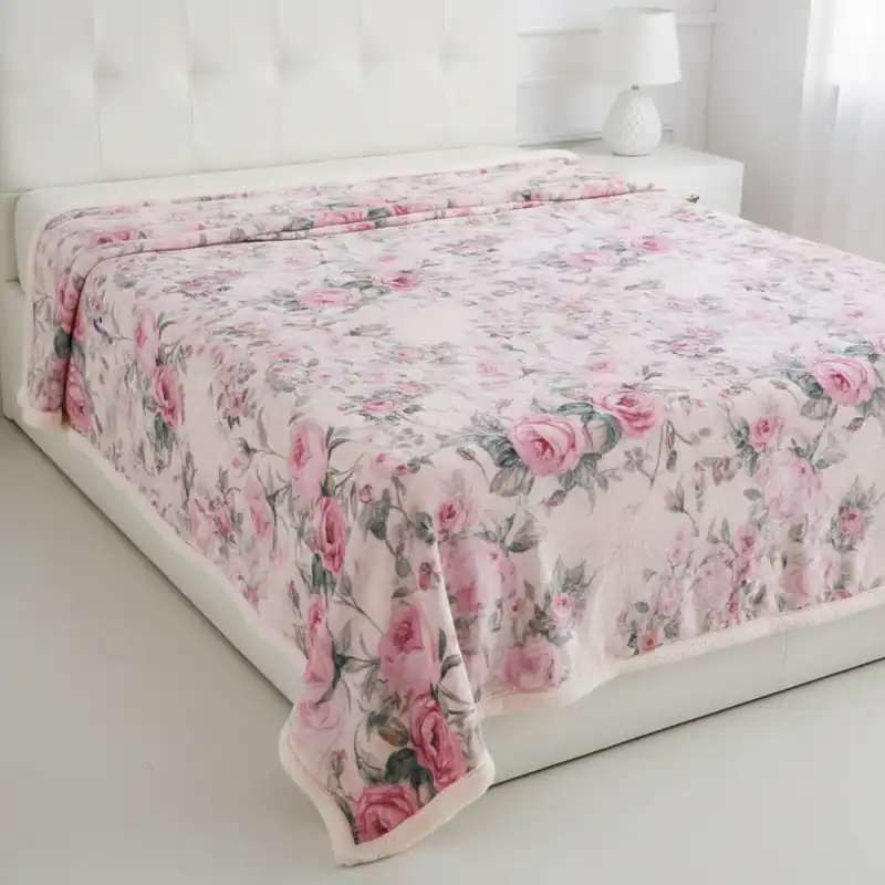 Coperta Agnellata MONET Super Soft Floreale Matrimoniale 210x240