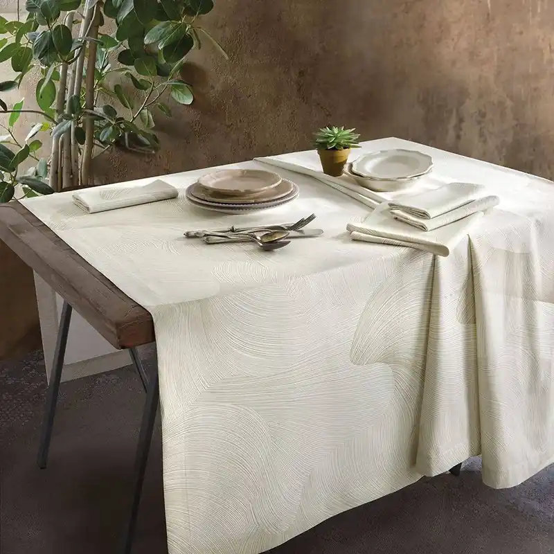 Servizio da tavola in raso jacquard VALLESUSA Zante conchiglia