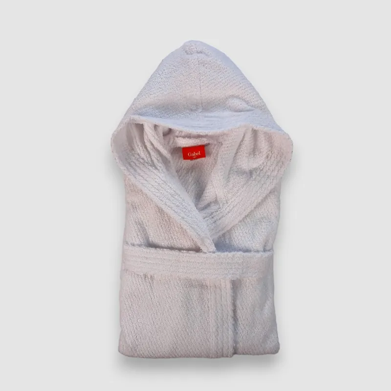 Accappatoio UNISEX in spugna jacquard GABEL Antigua bianco
