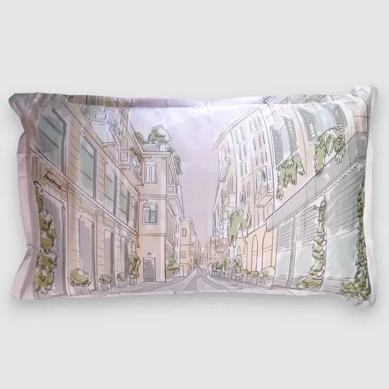 Federa sfusa 50x80 cm in raso Trussardi VIA FIORI CHIARI