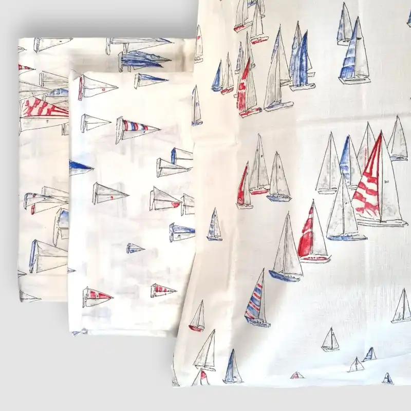 Lenzuola-copriletto Matrimoniali MIRABELLO Sailing bianco