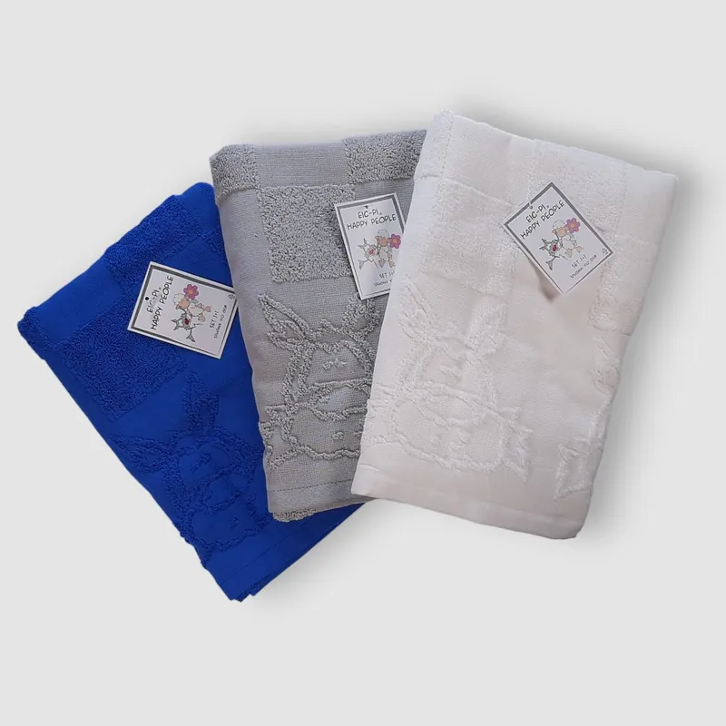 Asciugamano e ospite in spugna jacquard Eic-Pi Lupo Multicolor