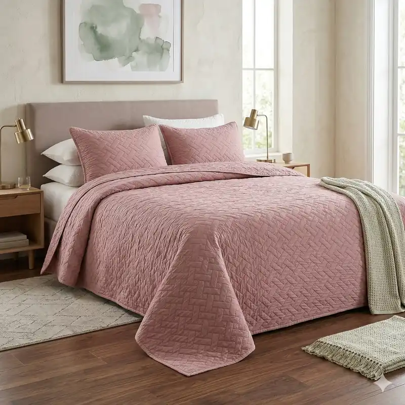 Copriletto Boutis Zig-Zag LIFE singolo 170x260 tinta unita