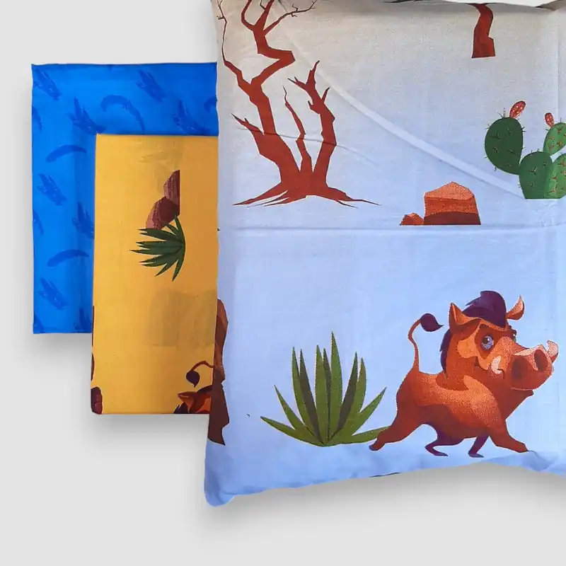 Completo Lenzuola in cotone Singolo Jungle animali per bambini
