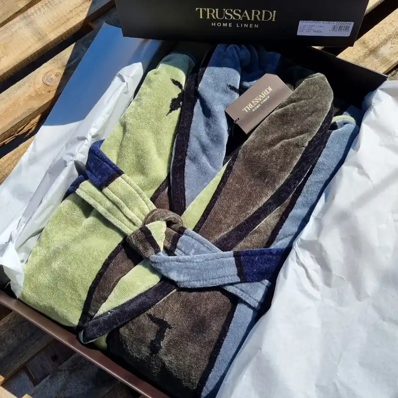 Accappatoio sciallato No-Cappuccio Trussardi SkyScraper green