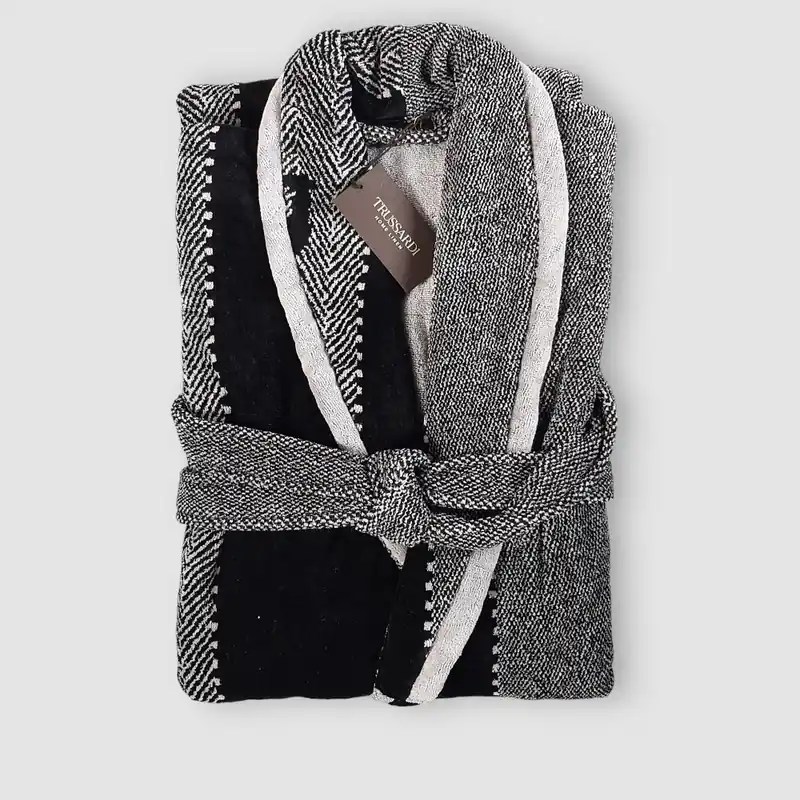 Accappatoio sciallato No-Cappuccio Trussardi New Tweed Grey