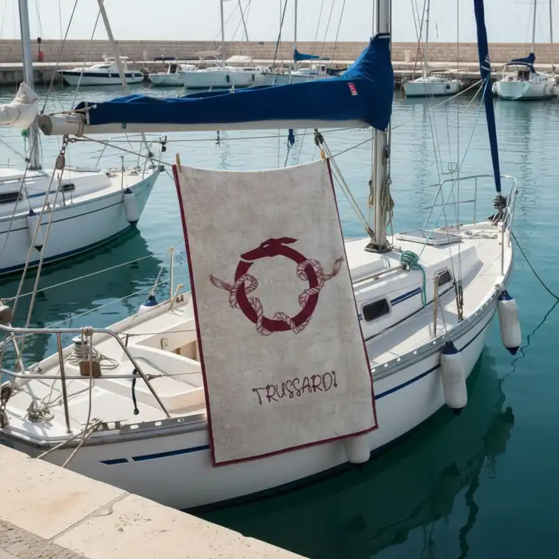 Telo mare in spugna 95x180 cm TRUSSARDI Rope bordeaux