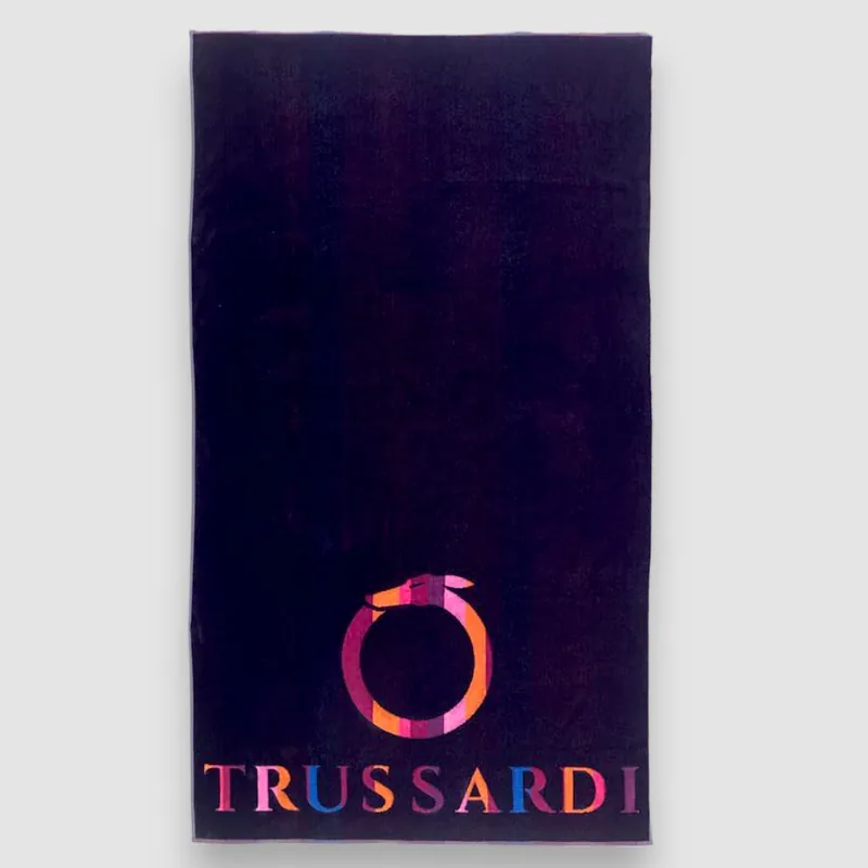 TRUSSARDI Telo da mare in spugna 95x180 cm Wave bordeaux