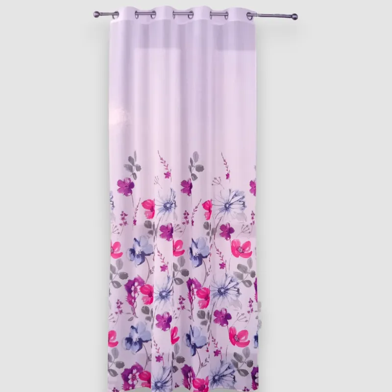 Tenda da bastone con anelle 140x280 cm no-stiro ORNELLA floreale