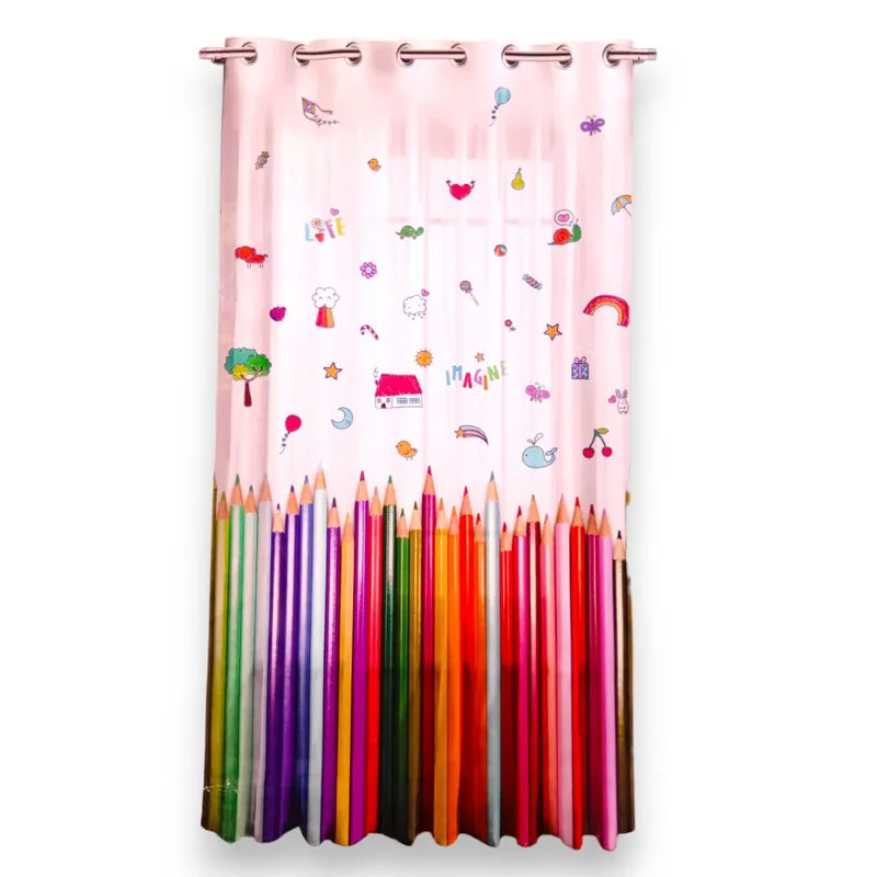 Tenda da bastone con anelli 200x290 cm Casetta colorata per bambini