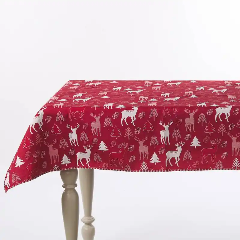 Tovaglia in gobelin Deer Navidad rossa copritavola Natalizio
