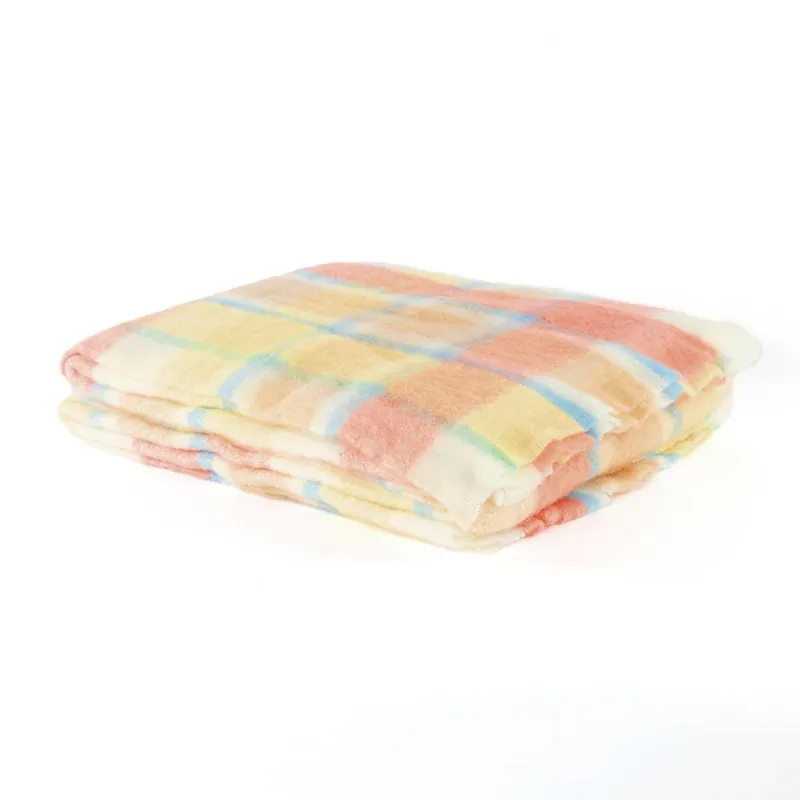 Plaid singolo coperta invernale Lana Vergine Mohair multicolor
