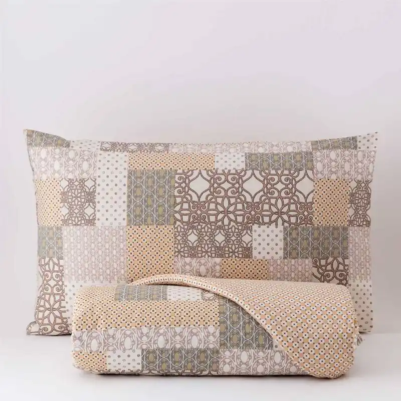 Copripiumino Matrimoniale con federe RIVIERA Mitique beige