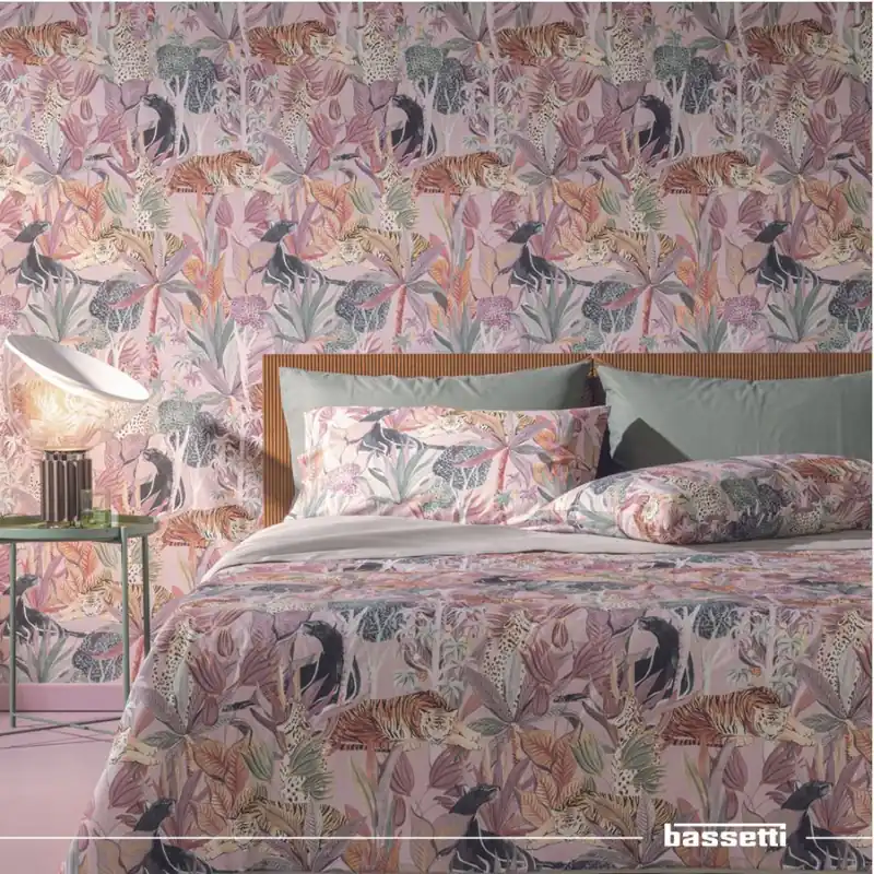 Set Copripiumino "Jungle Rosa" di Bassetti - Puro Cotone e Eco-Friendly