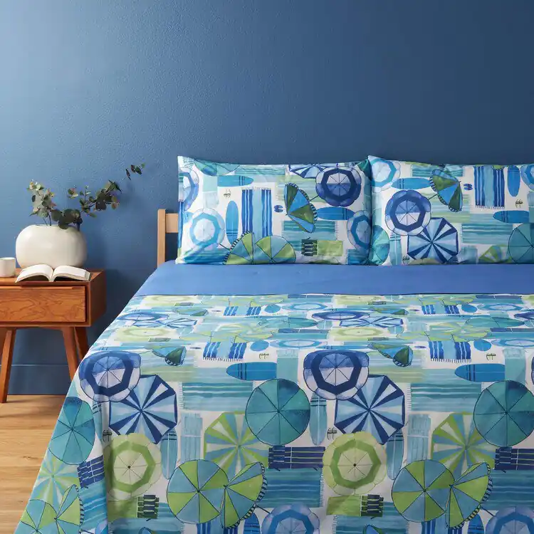 Lenzuola matrimoniali Bassetti CAPRICCIOLI - Cotone Sostenibile BLU Multicolore
