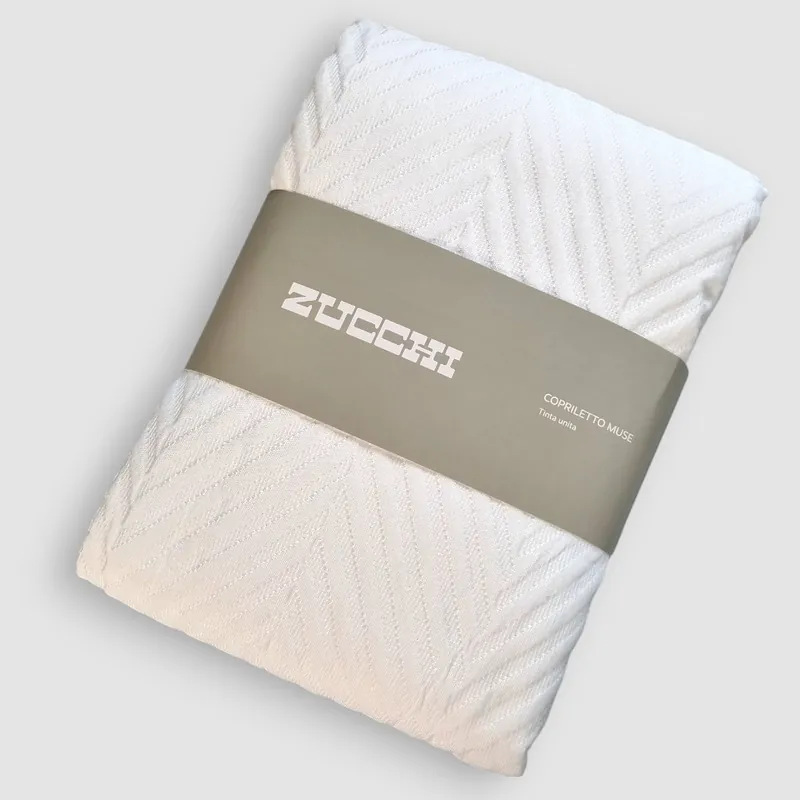 Copriletto estivo jacquard matrimoniale ZUCCHI Muse bianco