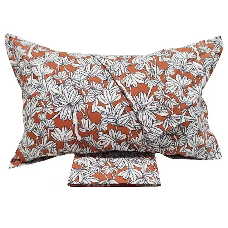 Parure copripiumino in cotone matrimoniale FAZZINI Kokoa arancio