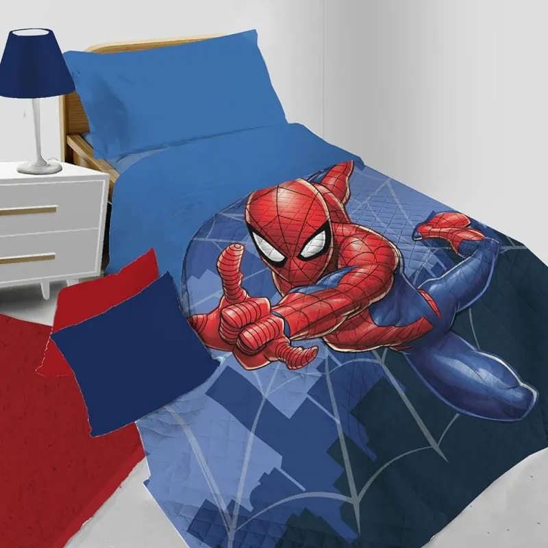 Copriletto Trapuntato singolo Primaverile Marvel Spiderman