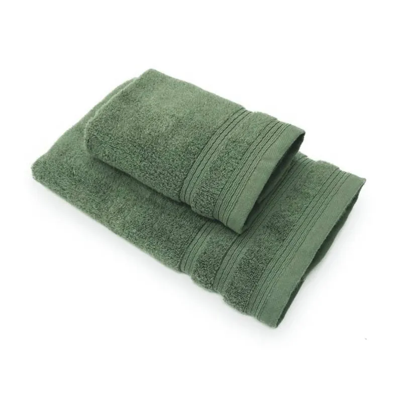 Coppia di asciugamani da bagno in spugna 650 gr ZERO verde