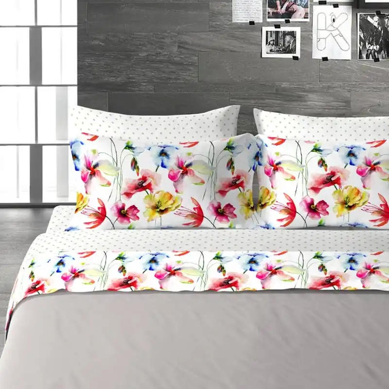 Lenzuola matrimoniali completo in cotone DIAMOND AGE floreale 2220
