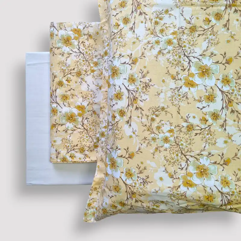 Lenzuola-copriletto matrimoniali in cotone Day Dream beige