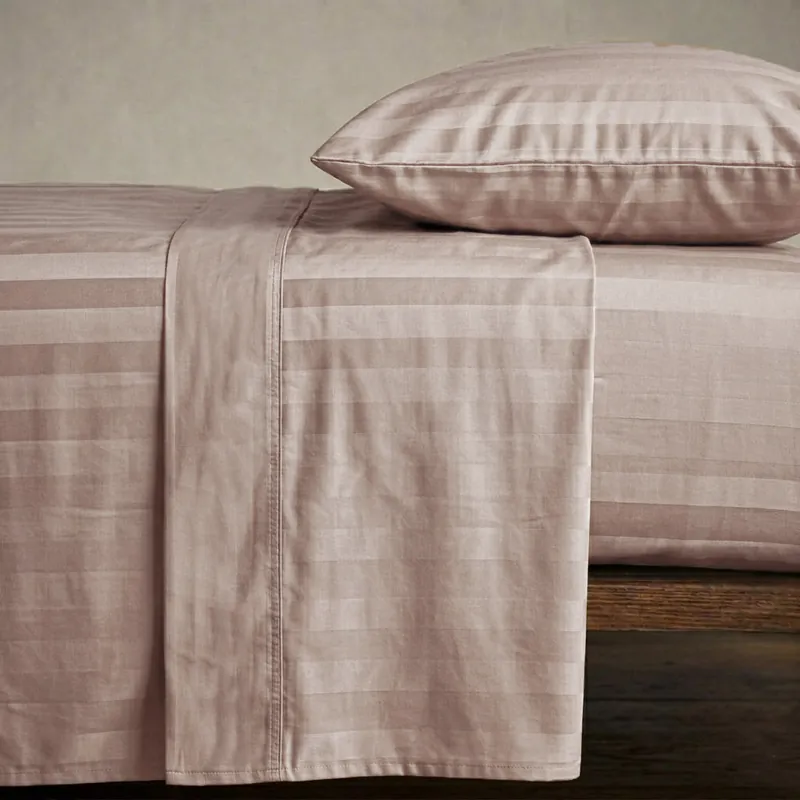 Completo lenzuola matrimoniale 260x295 cm Zefiro Perla in raso rigato