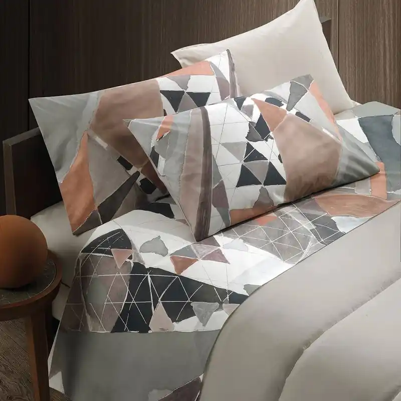 Completo lenzuola in puro cotone Gabel Shape grigio
