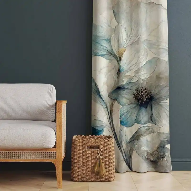 Tenda da bastone con anelle 140x290 cm no-stiro effetto lino GWEN