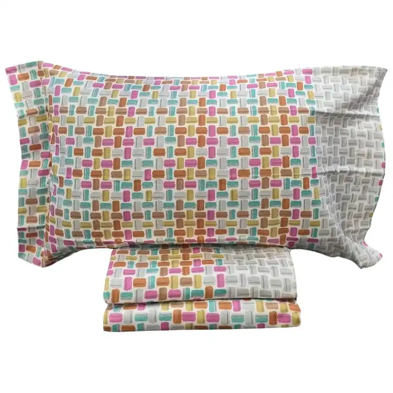 Lenzuola matrimoniali completo in flanella Caleffi Deva multicolor