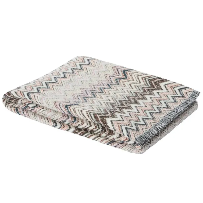 Plaid Missoni Home con frange 130x195 cm FOREST 165 zig-zag