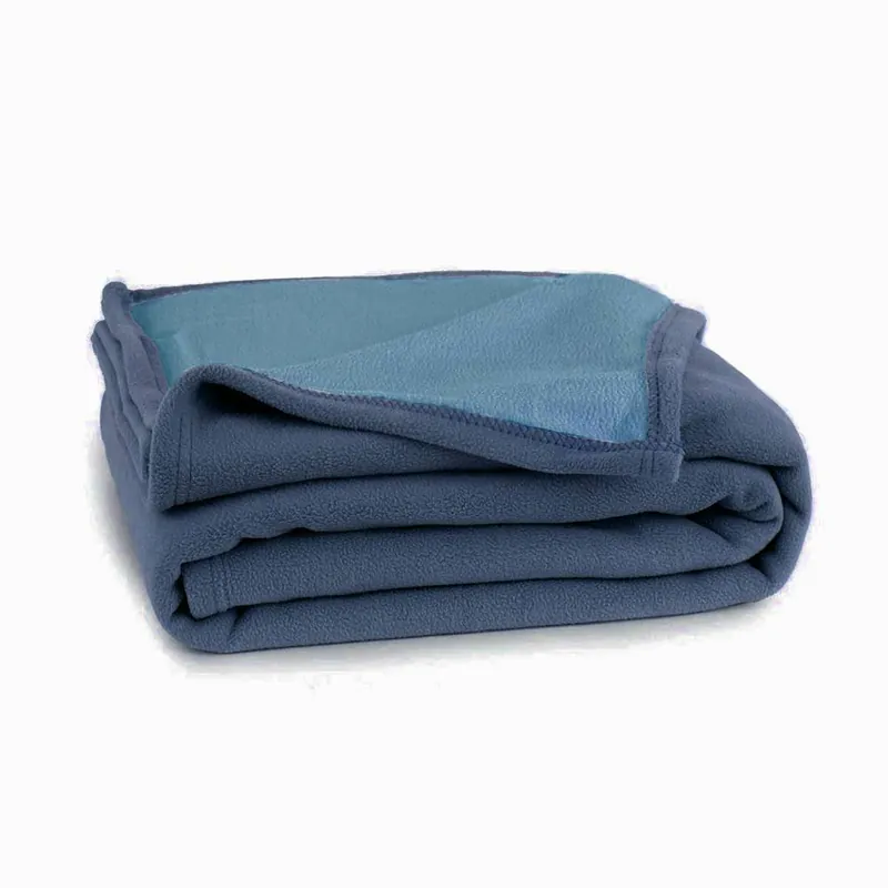 Plaid in micropile soffice coperta divano letto double-face blu