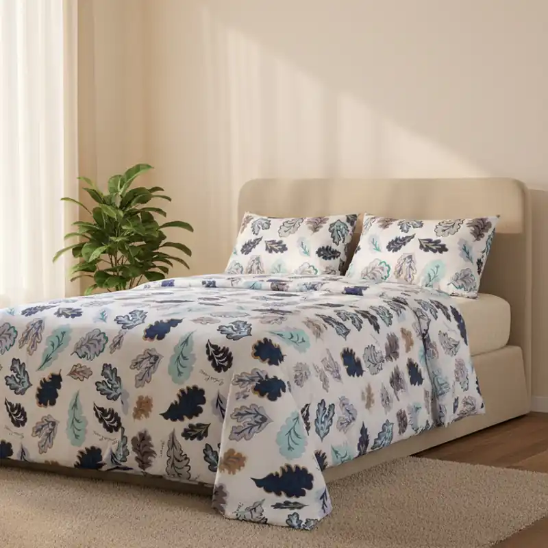 Set copripiumino in cotone Matrimoniale Enrico Coveri Oak azzurro